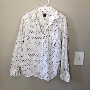 J Crew dot collared button down blouse
